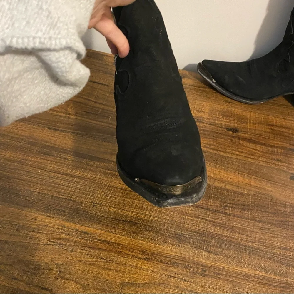 Dan Post Chain Reaction Black and White Leather Boots size 8
